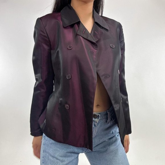 RARE Vintage Calvin Klein Taffeta Blazer Jacket - Picture 5 of 5